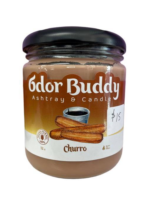 Odor Buddy Ashtray & Candle 12 oz - Churro