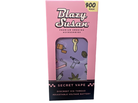 Blazy susan secret vape 510 thread battery - adjustable voltage -purple toker style