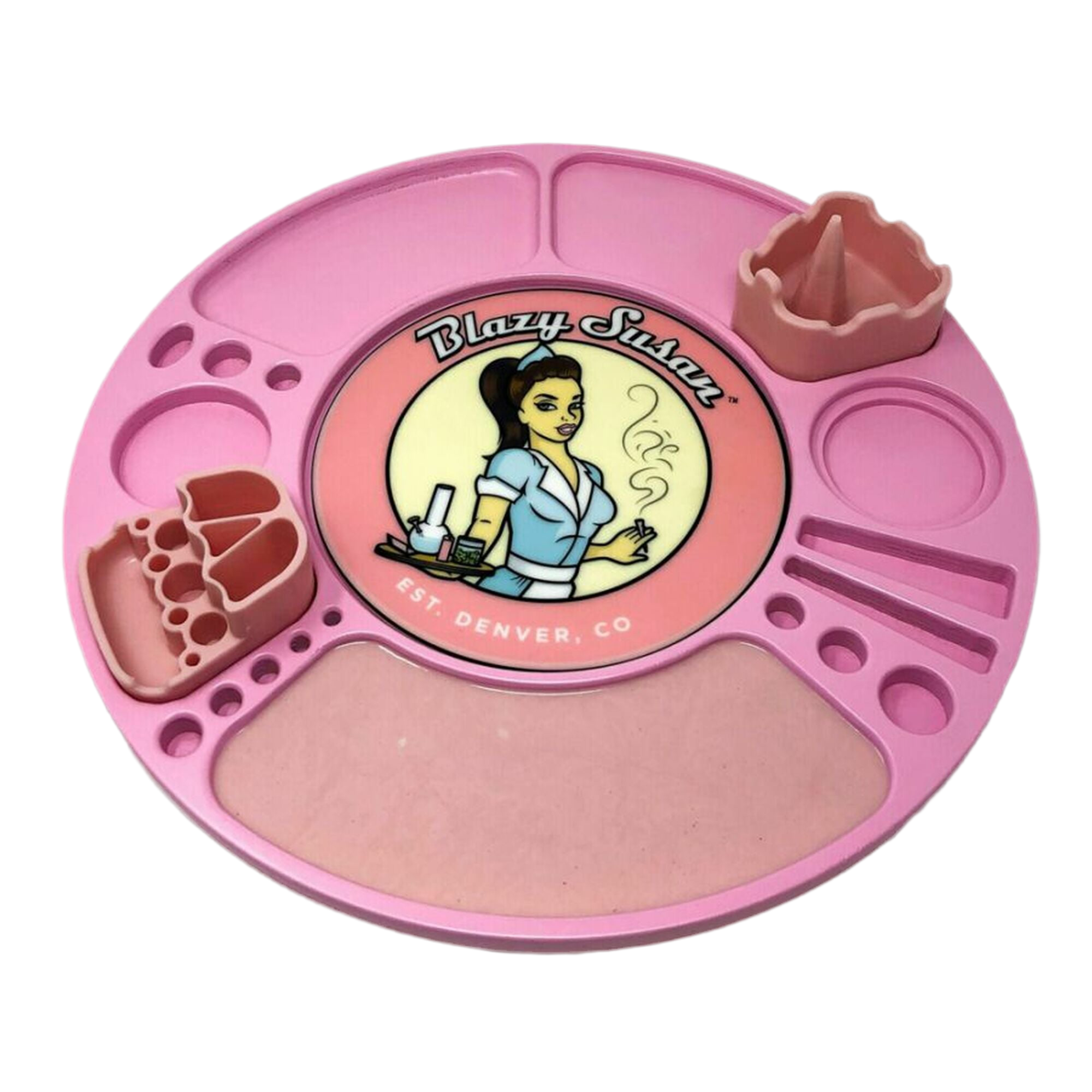 Blazy Susan Spinning Rolling Tray - Pink
