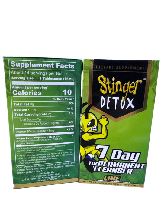 Stinger Detox 7 Day Permanent Cleanser Lime
