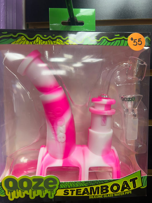 OOZE Steamboat Silicone Water Pipe/Dab Rig - Pink