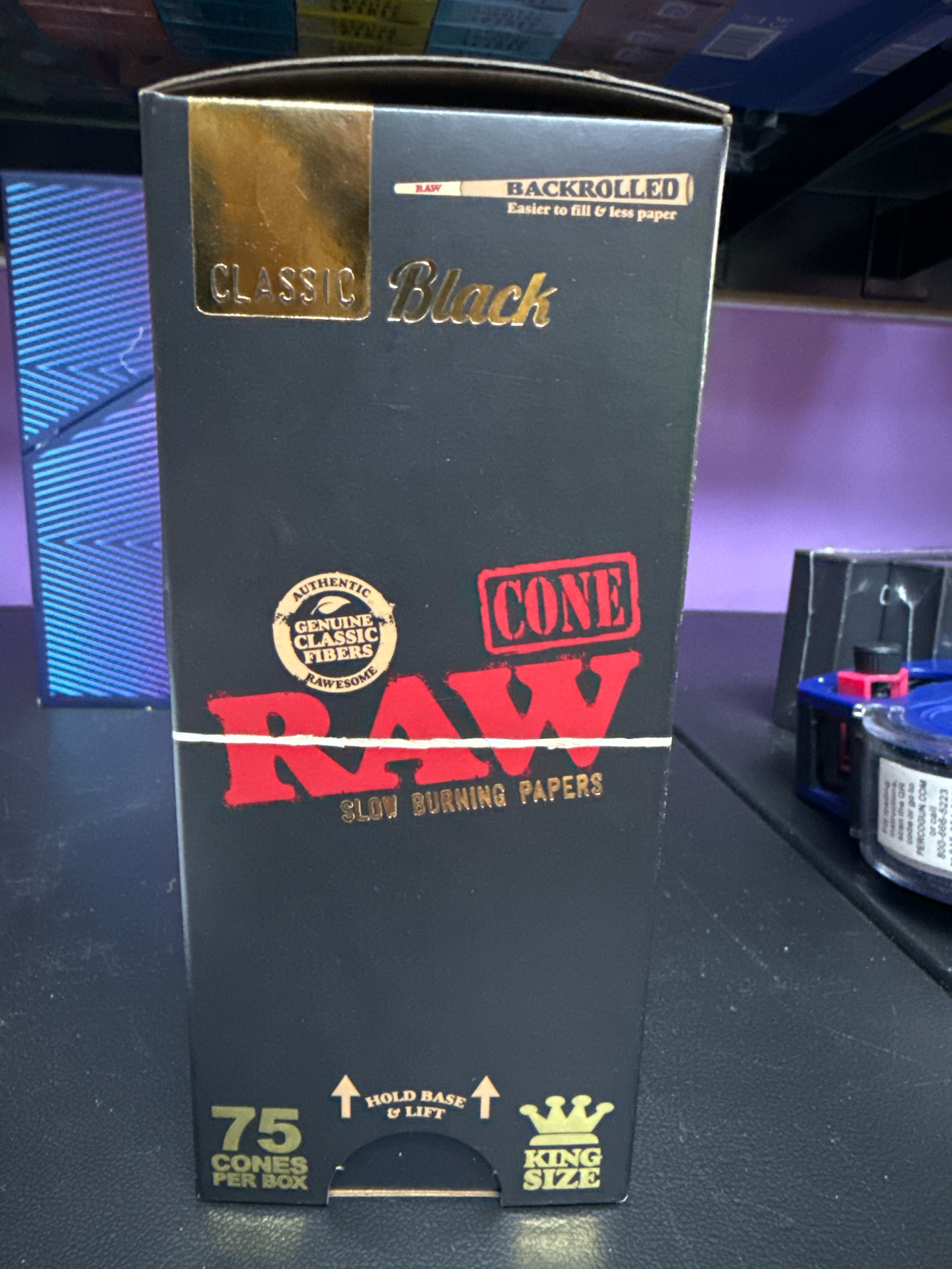 Cone Raw king size 75 cones  classic black