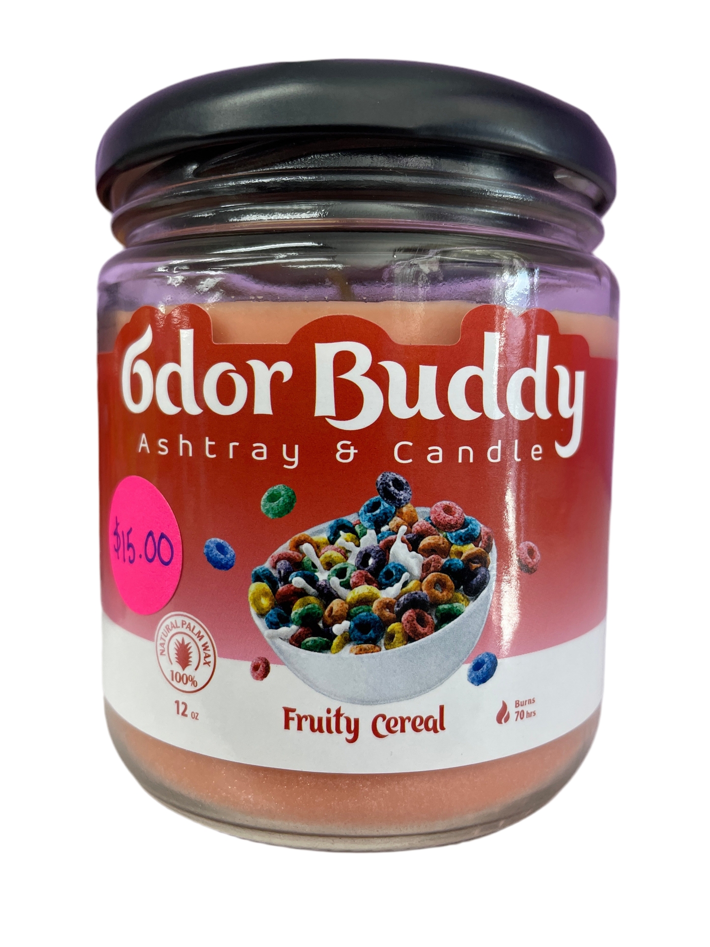 Odor Buddy Ashtray & Candle 12 oz - Fruity Cereal