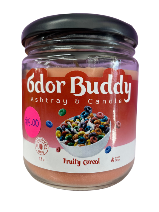 Odor Buddy Ashtray & Candle 12 oz - Fruity Cereal