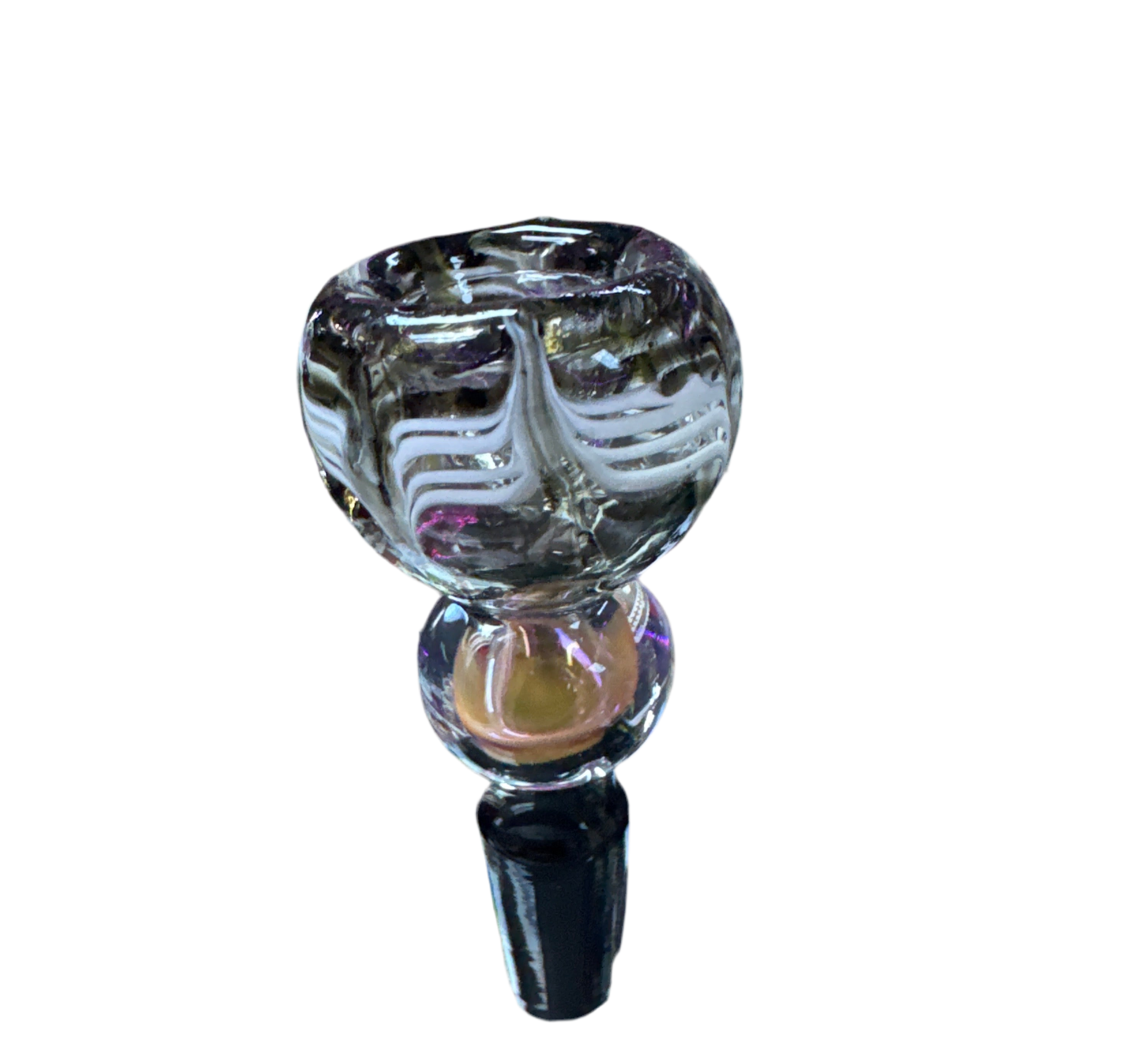 Black and White Bowl With Clear Accents