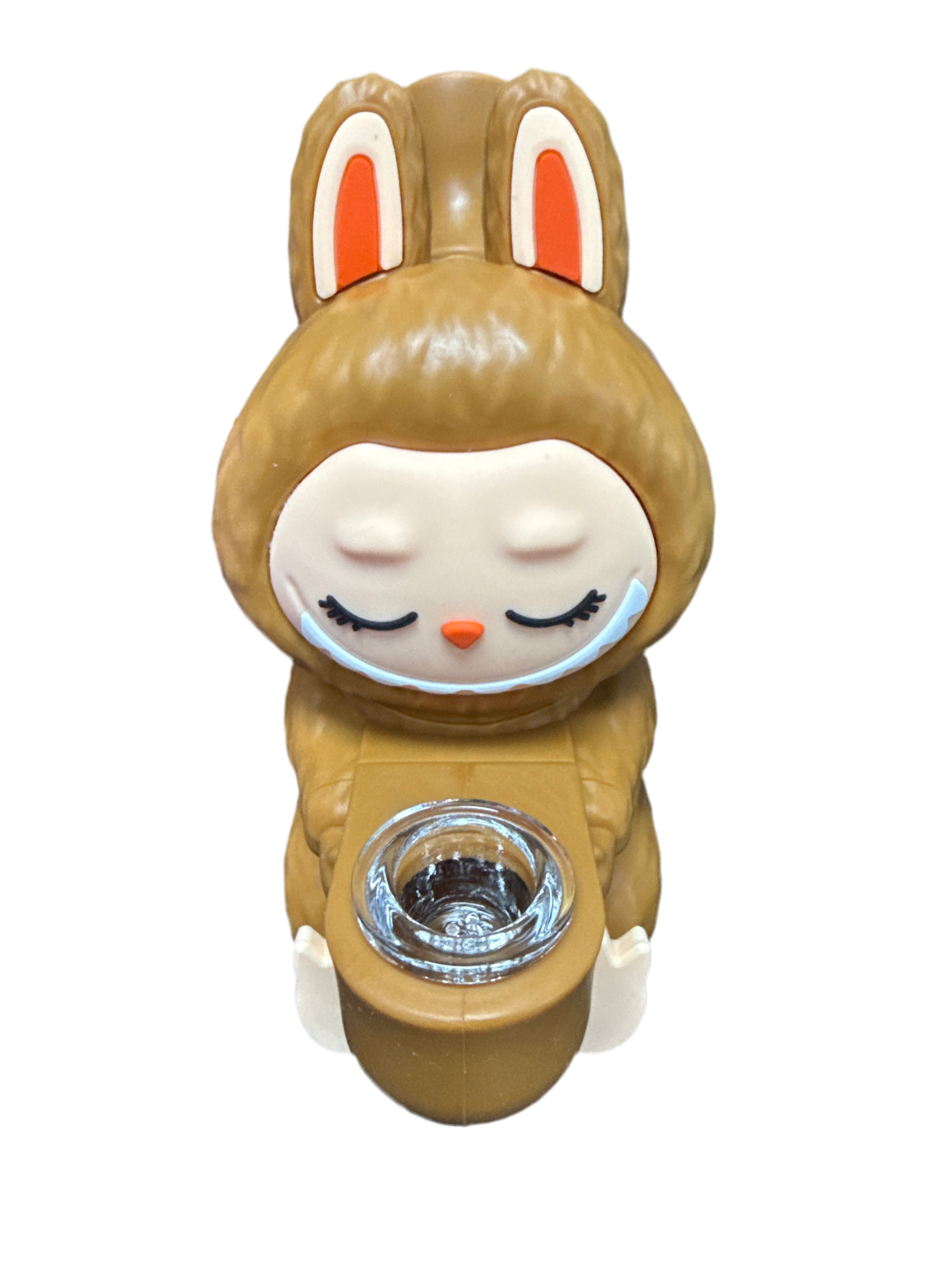 Brown silicone Labubu pipe