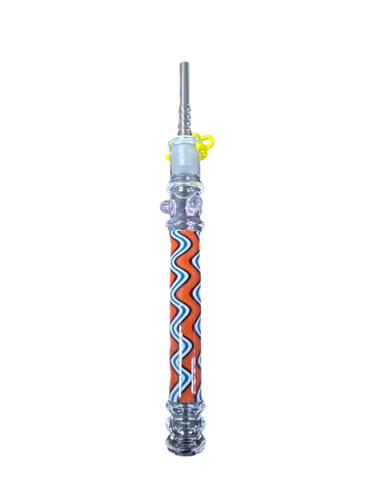 Squiggle Line Orange and White Nectar Collector