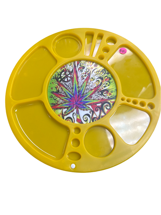 Mmj Leaf Light Up & Spinning Rolling Tray - Yellow