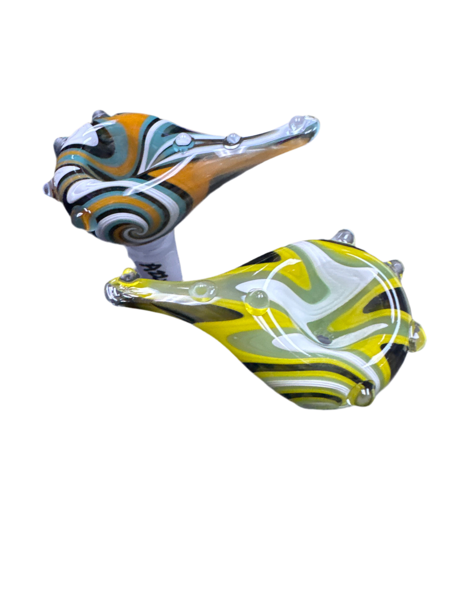 Long Stem Bowl with Colorful Spiral Accents