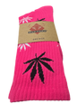 Pink Marijuana Leaf Socks - Crew