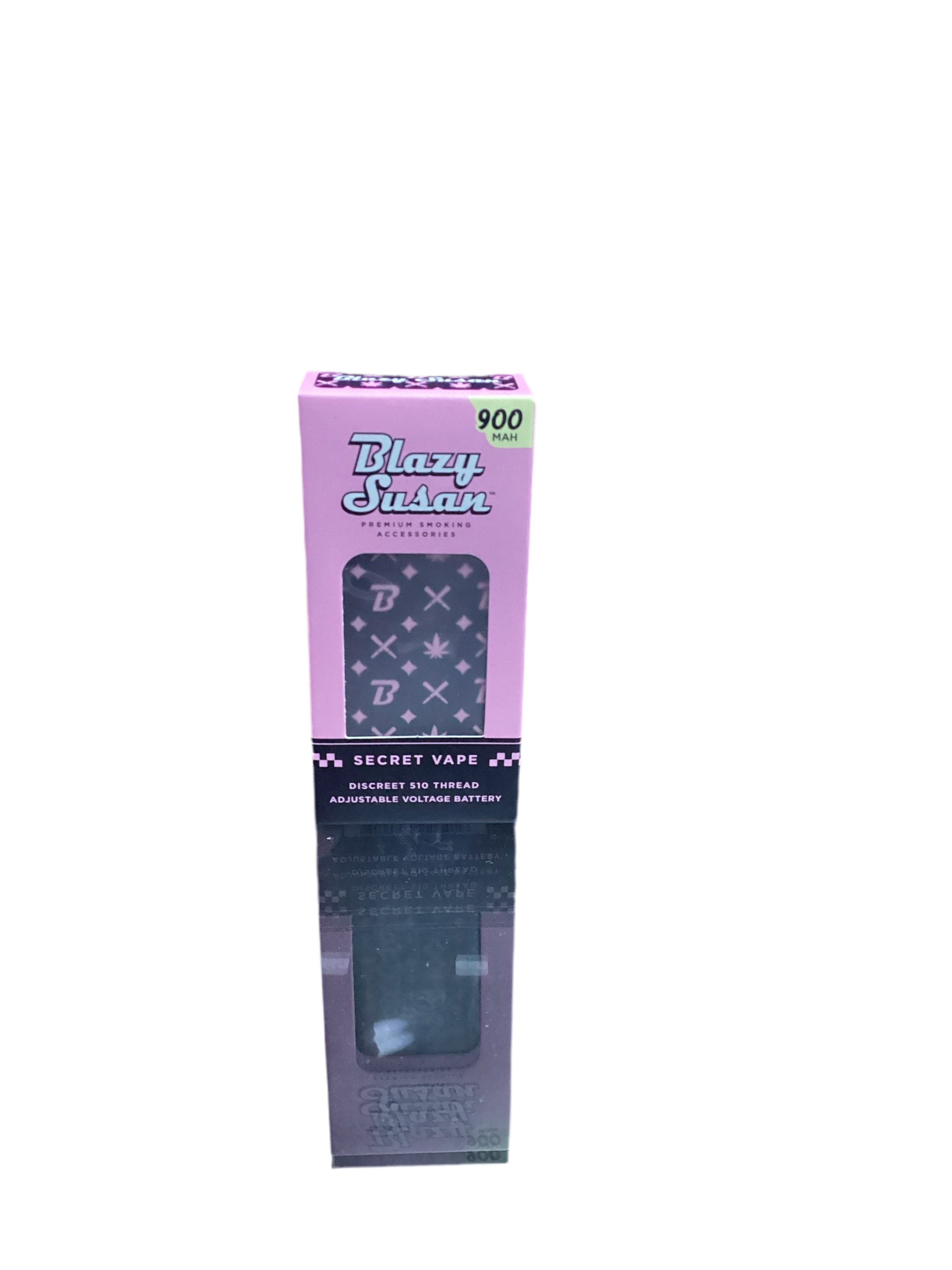 Blazy Susan secret vape 900mah 510 thread battery (pink & black designer print)