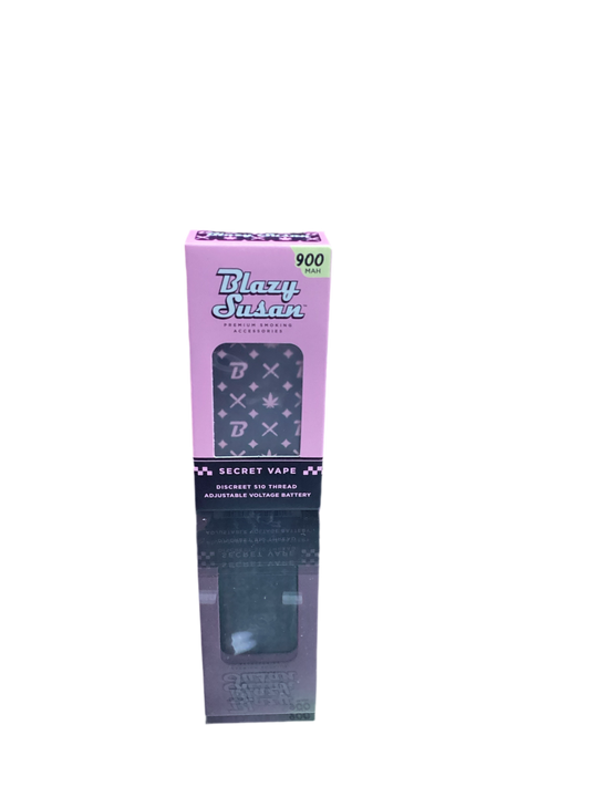 Blazy Susan secret vape 900mah 510 thread battery (pink & black designer print)