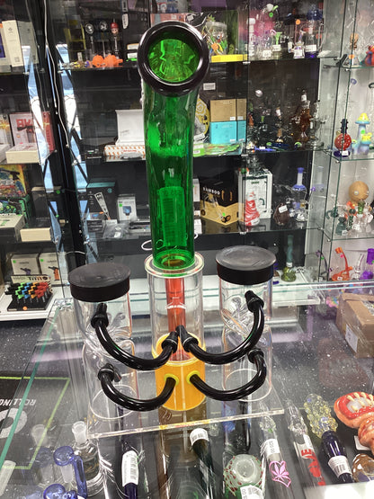Rasta Colored 3 Chamber Water Pipe