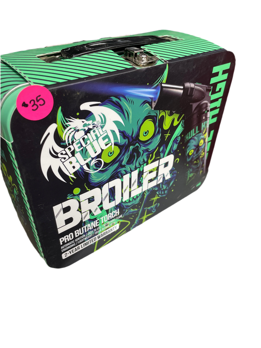 Special Blue Broiler Butane Torch with Metal Case - Skull High