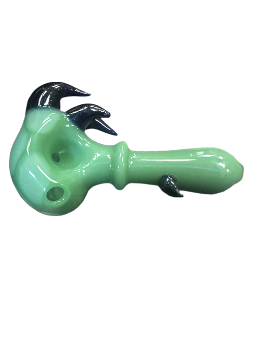Green Handpipe w/ 4 Horns