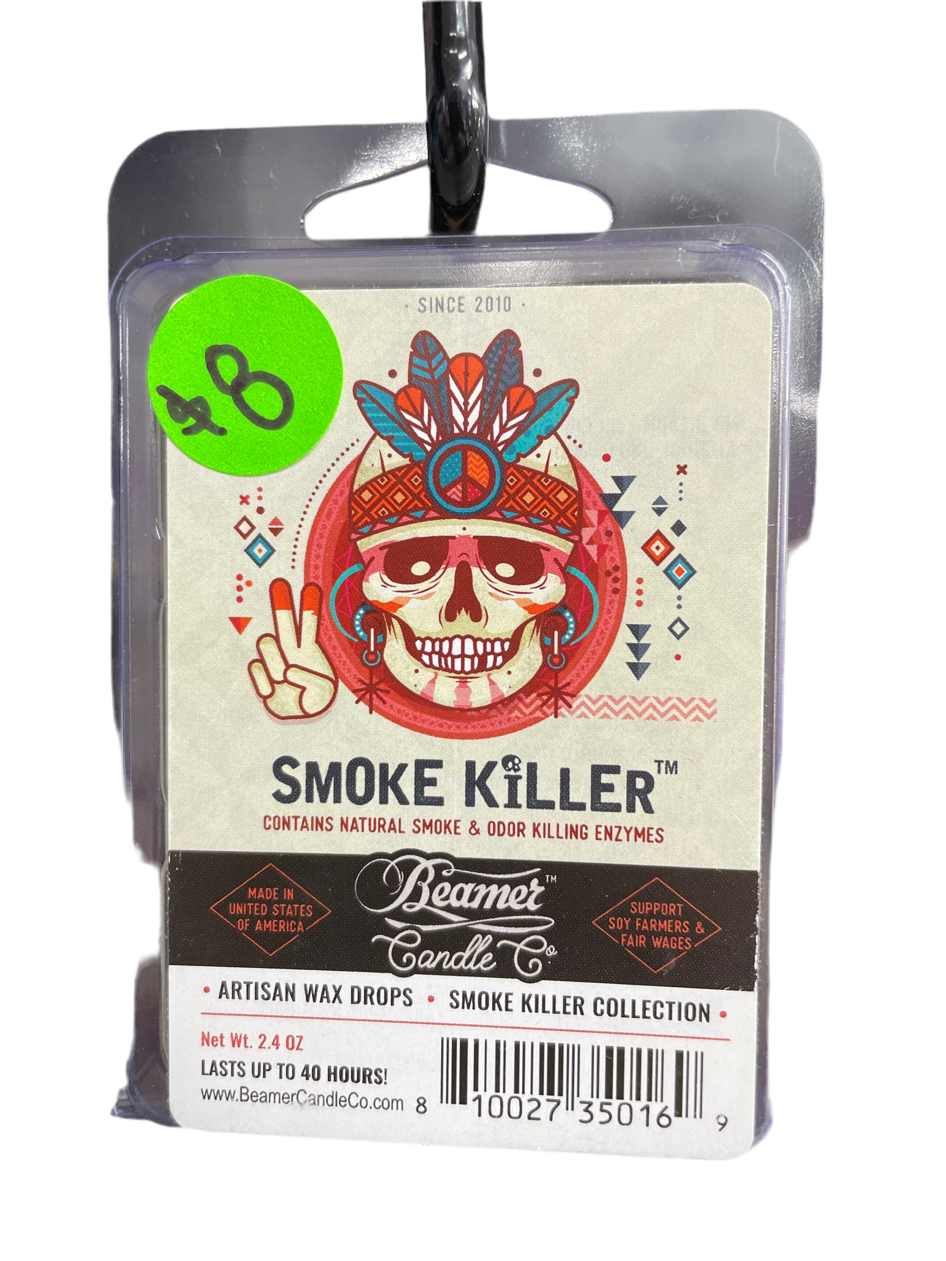 Beamer Candle Co -2.4oz-Artisan Wax-Smoke Killer INS-26