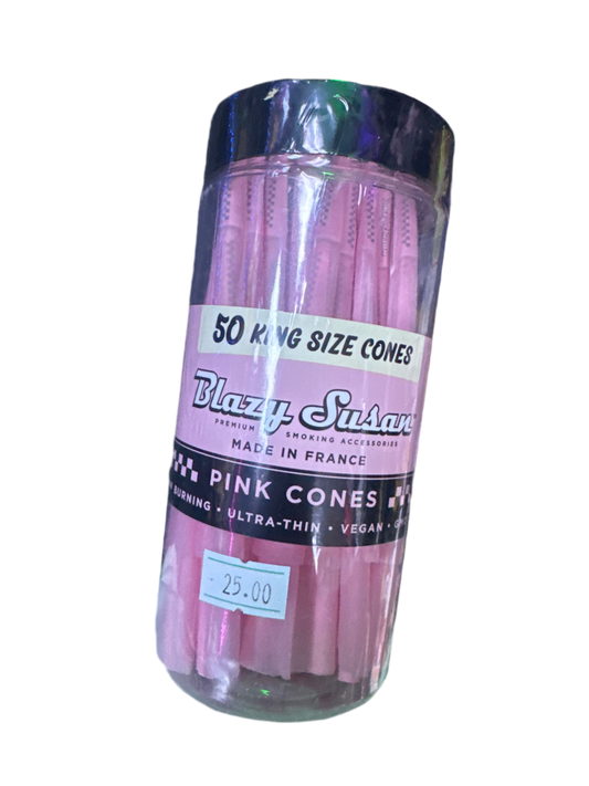 Blazy Susan Pink Cones - 50 King Size Cones