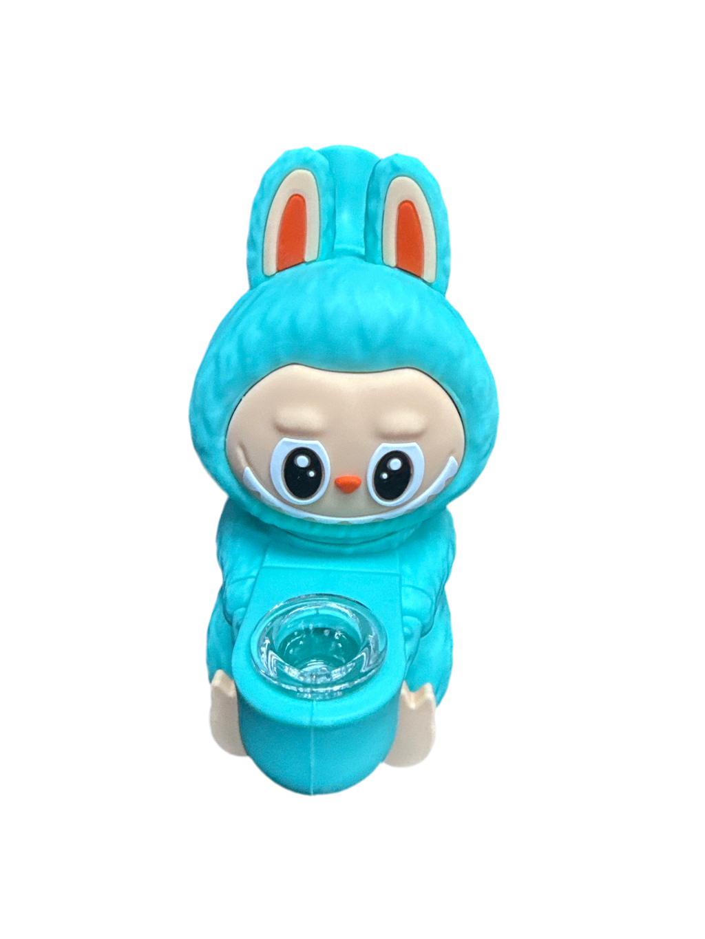 Blue silicone Labubu pipe