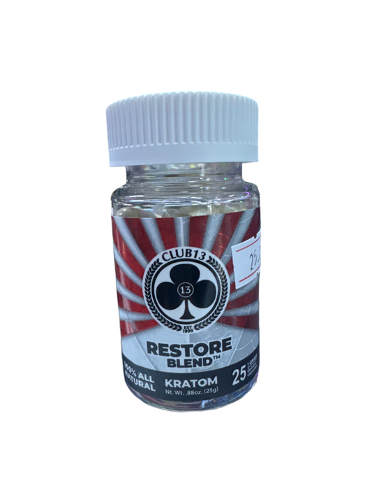 Club 13 Kratom - Restore Blend - 25 Capsules