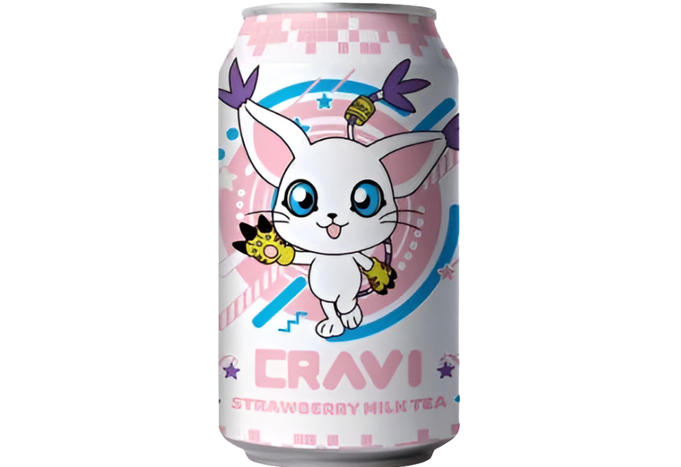 Cravi Digimon Strawberry Milk Tea (315ml) Taiwan