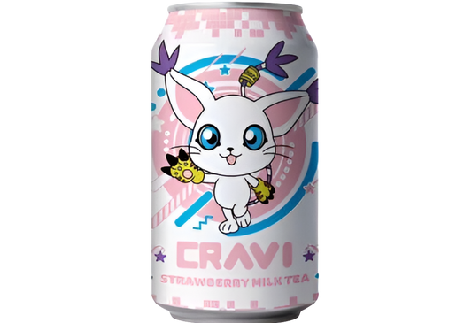 Cravi Digimon Strawberry Milk Tea (315ml) Taiwan