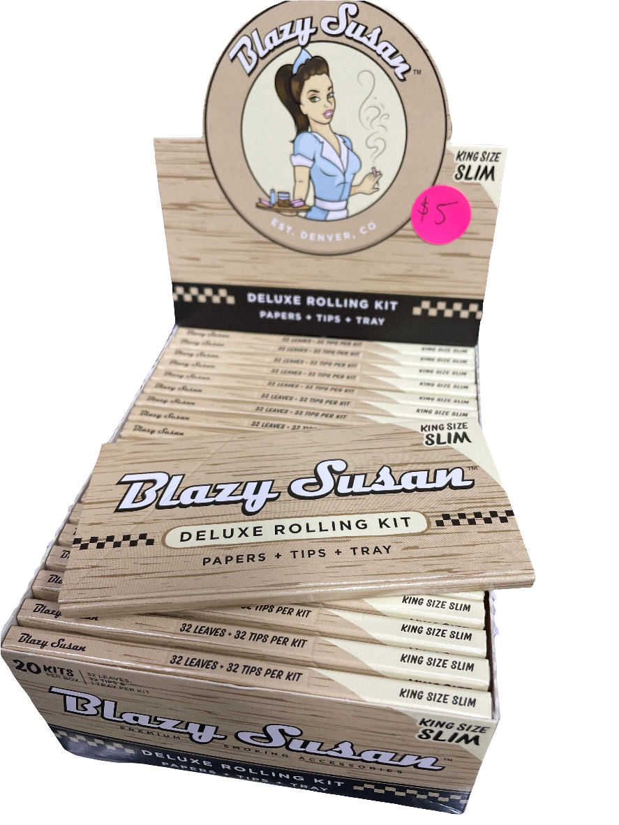 Blazy Susan Deluxe Rolling Kit - King Size Slim Papers & Tips
