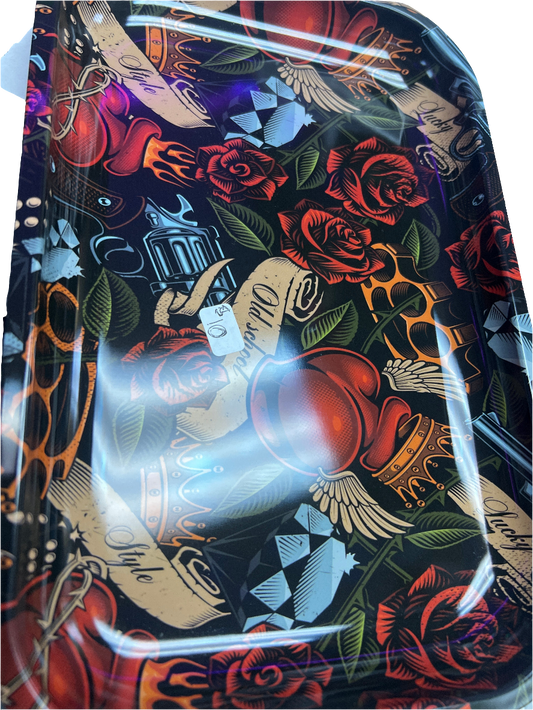 Traditional Style Art Rolling Tray