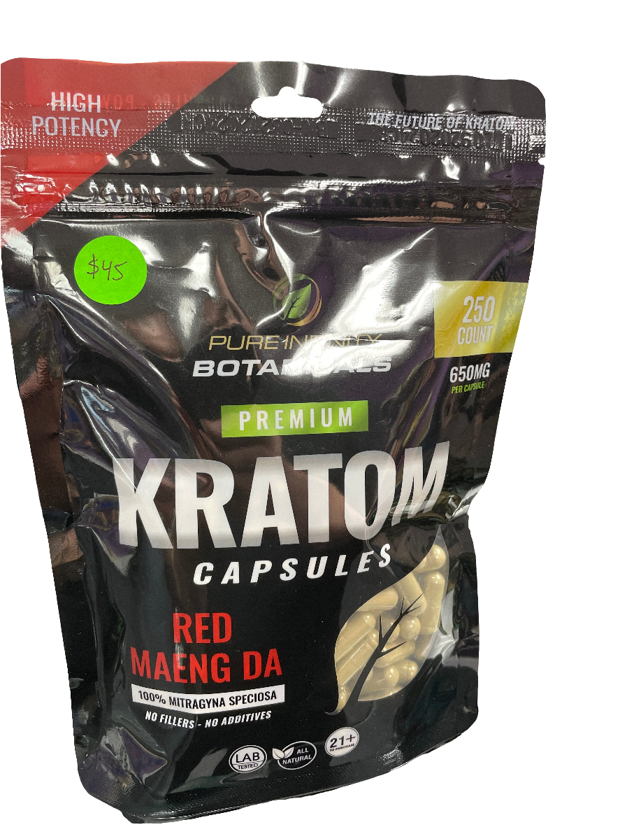 Pure Infinity Kratom Capsules - 250ct - Red Maeng Da