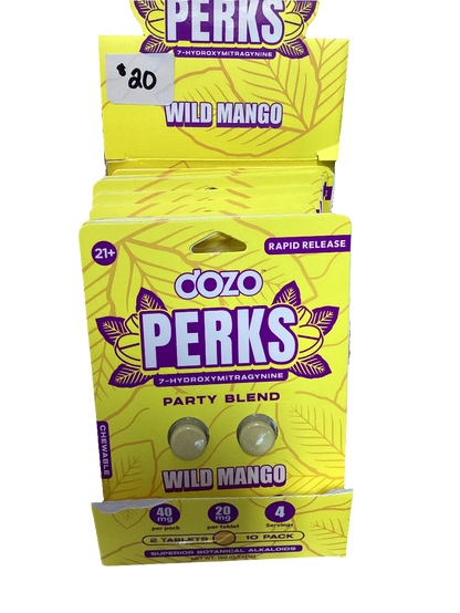 Dozo Perks 7 - Hydroxymitragynine - 40mg 2 Tablets - Wild Mango