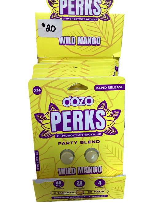 Dozo Perks 7 - Hydroxymitragynine - 40mg 2 Tablets - Wild Mango