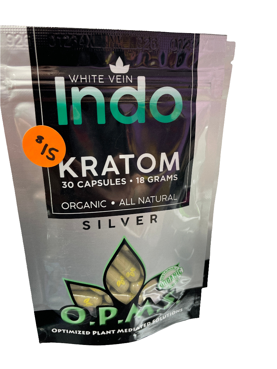O.P.M.S. Kratom Capsules - 30 count 18g - White Vein Indo