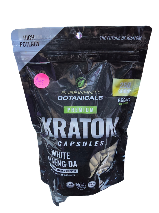 Pure Infinity Kratom Capsules - 250ct - White Maeng Da