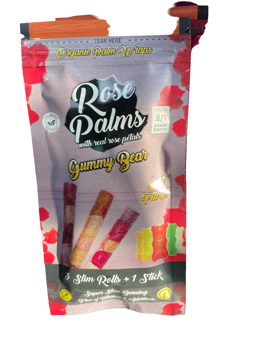 Rose Palms Gummy Bear Slim Rolls (3 pack)