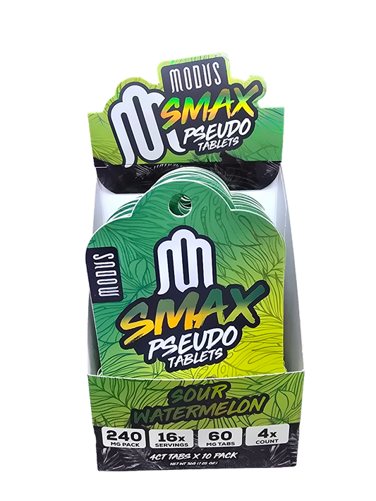 Modus smax- pseudo tablets - 60mg per tab - 240mg per pack - sour watermelon