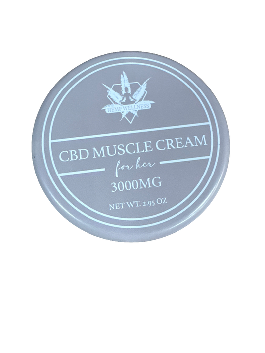 Hemp Wellness CBD Muscle Cream For Her 3000mg 2.95oz (tan)