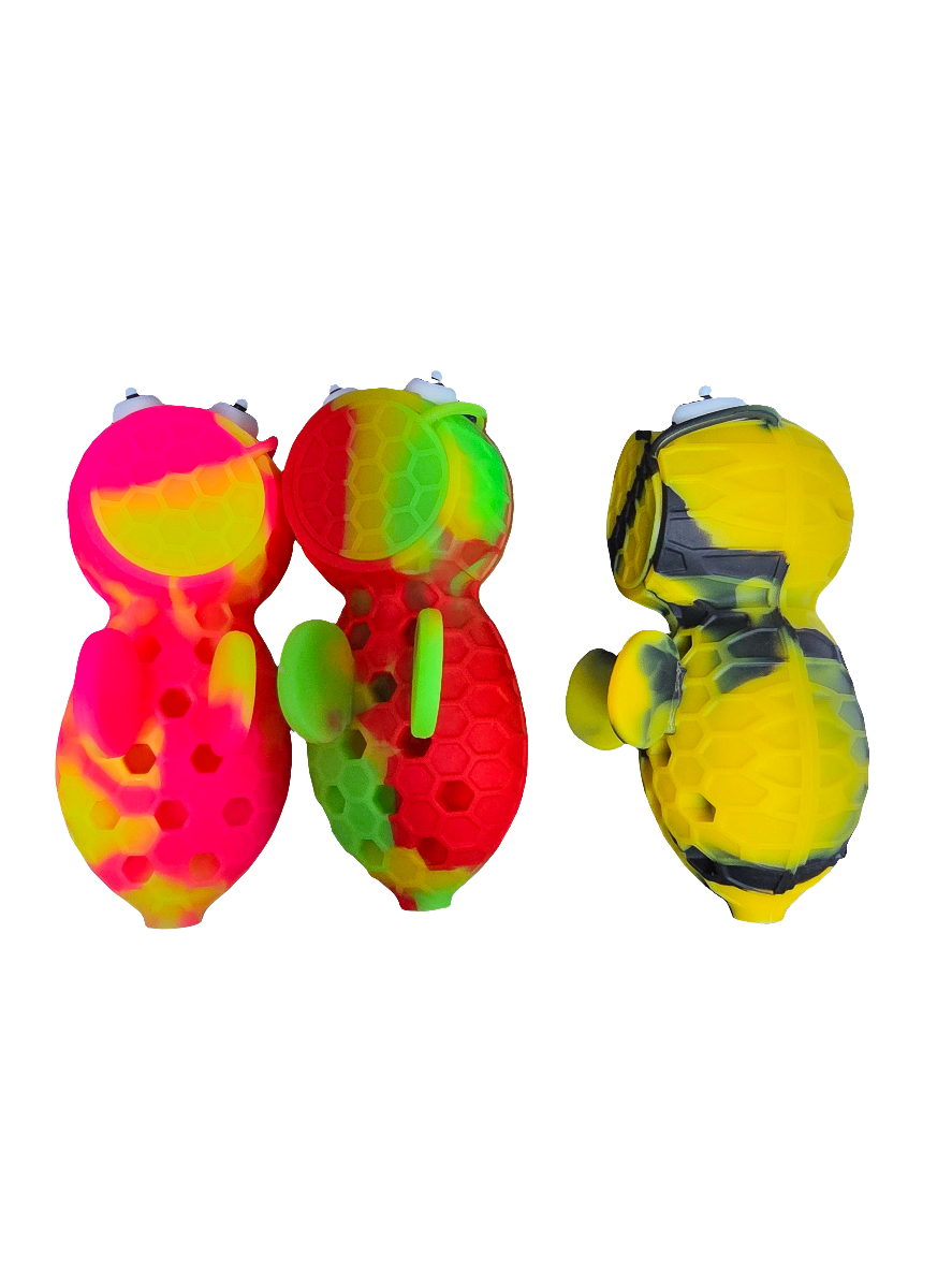 Bee silicon hand pipe with color splashes
