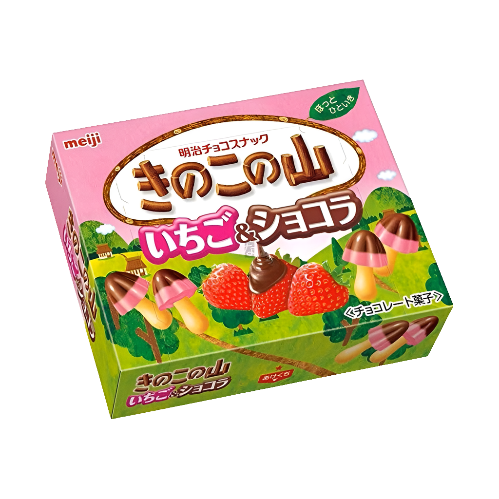 Meiji Kinoko no Yama Strawberry & Chocolate Biscuit (Japan)