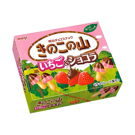Meiji Kinoko no Yama Strawberry & Chocolate Biscuit (Japan)