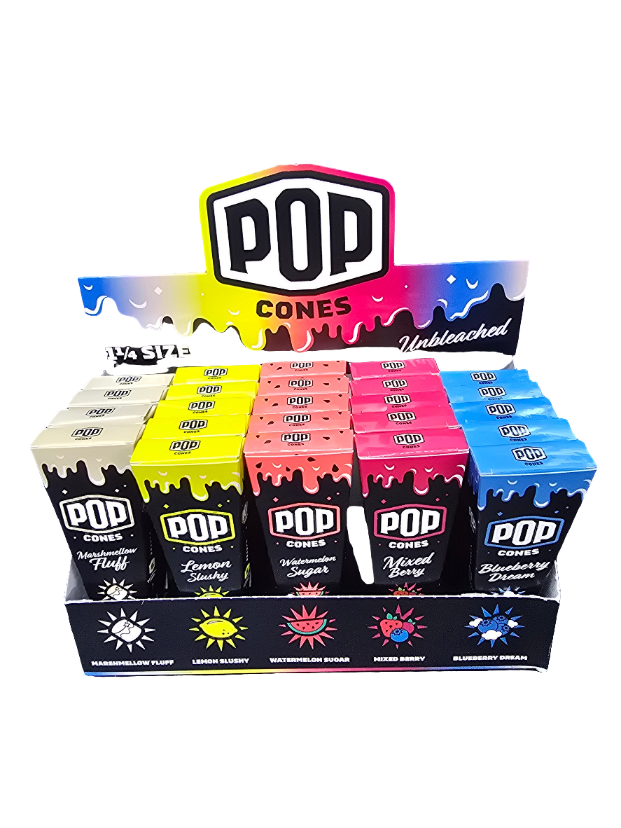 Pop cones 6: 1 1/4 cones variety pack unbleached