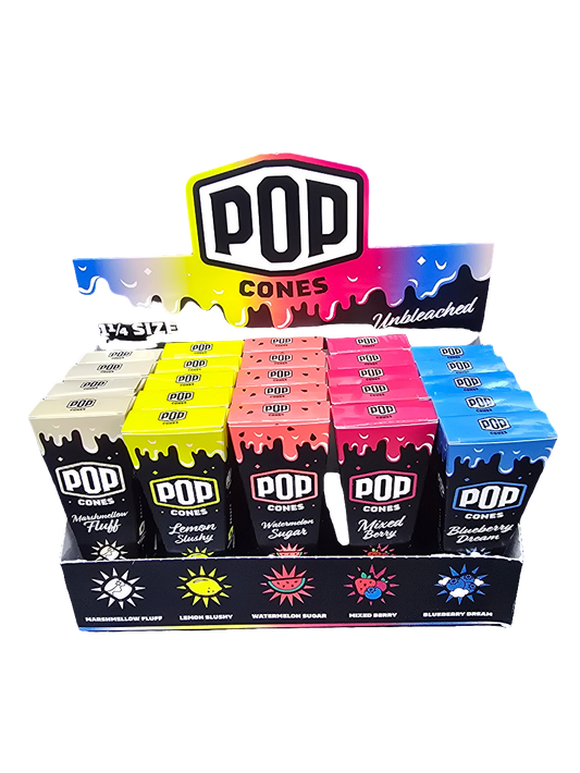 Pop cones 6: 1 1/4 cones variety pack unbleached