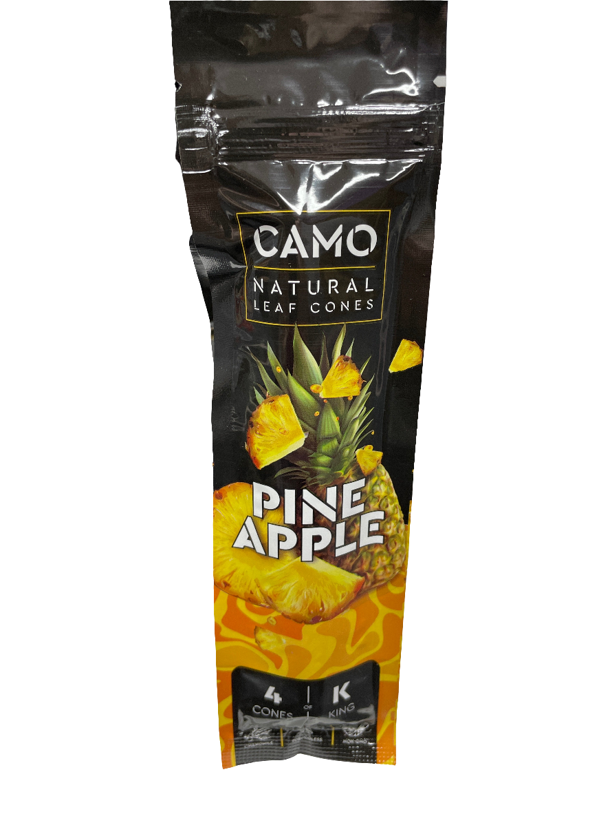 CAMO Natural Leaf King Size Cones - 4 Pack - Pineapple