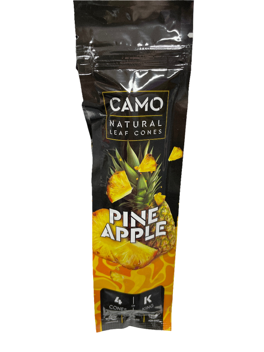 CAMO Natural Leaf King Size Cones - 4 Pack - Pineapple