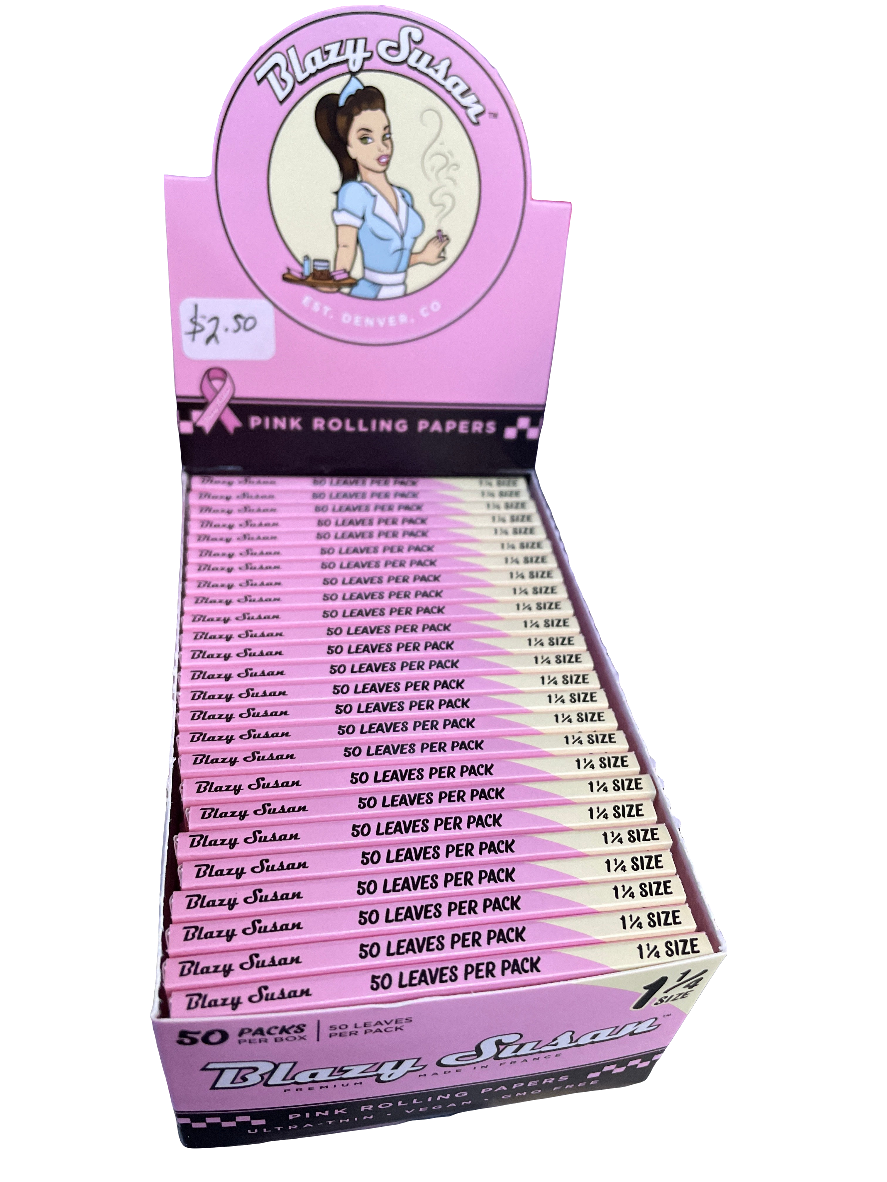 Blazy Susan Pink Rolling Papers- 1 1/4 Size