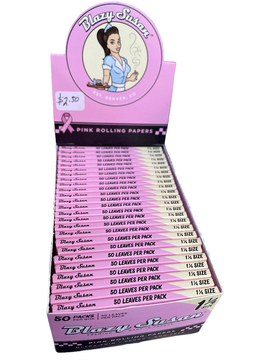 Blazy Susan Pink Rolling Papers- 1 1/4 Size