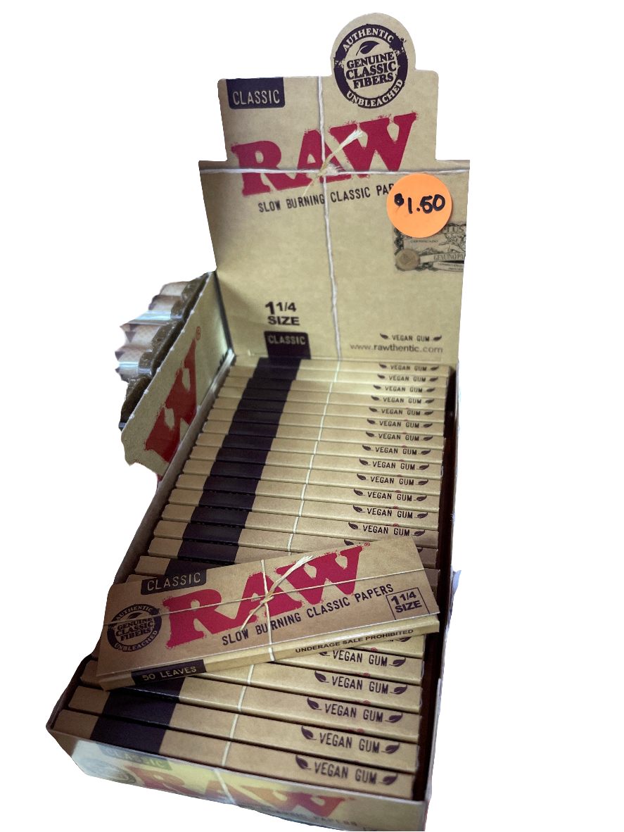 Raw Classic Rolling Papers 1 1/4 Size (Single Booklet)