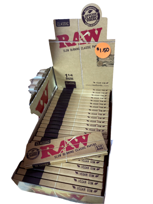 Raw Classic Rolling Papers 1 1/4 Size (Single Booklet)