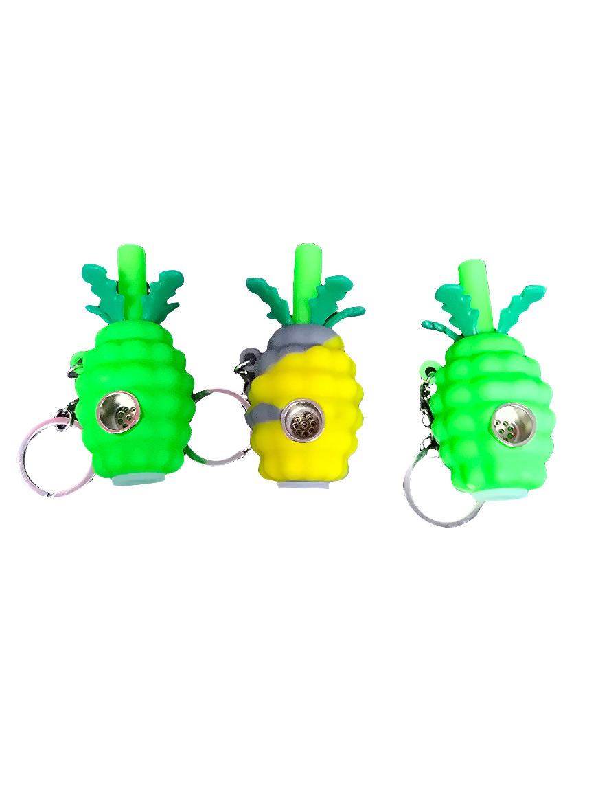 Mini Pineapple silicon pipe with Keychain