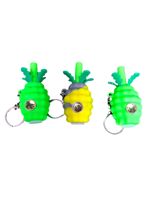 Mini Pineapple silicon pipe with Keychain