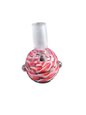 Bowl with blue & red swirl interior with side bubbles