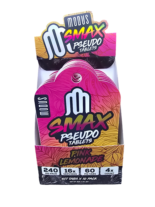 Modus smax - pseudo tablets- 60mg per tab - 240mg per pack - pink lemonade